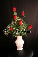 6 Roses in a Vase